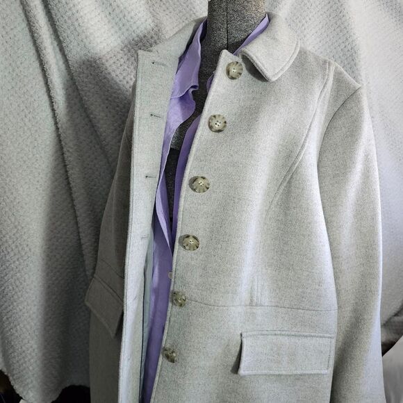 Talbots Soft 50% wool Women's Grey Coat Gothic style - Picture 3 of 8